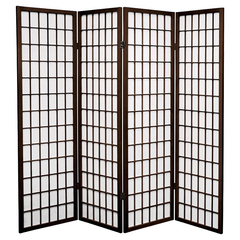 5 ft. Tall Window Pane Shoji Screen (4 Panels) - Oriental Furniture, 1 of 3