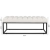 TUYOHW 54 Inch Upholstered PU Leather Bench with Metal Base,Modern Entryway Bench for Bedroom Living Room - 3 of 4