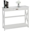 FCH White 2 Layers with One Drawer Density Board 102*31*81cm Entrance Table - 4 of 4