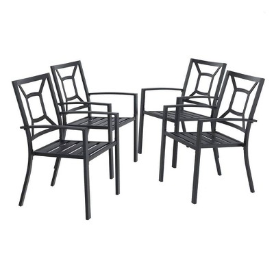 4pc Outdoor Stackable Bistro Chairs - Captiva Designs