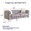 Kumasinova Velvet Chesterfield Sofa,Comfy Couch with Tufted Buttons,Spring Cushion,Metal Legs,2 Pillows,Sofa Couch for Living Room,Bedroom - 3 of 4
