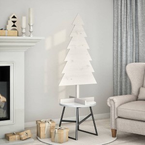 Aghana Digitals 120cm White Solid Pine Wood Christmas Tree - Rustic DIY-Friendly Decor for - 1 of 4
