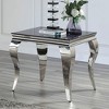 23.5" Glass and Stainless Steel Glam Contemporary End Table with Cabriole-Style Legs, Perfect for Living Room or Lounge D¨¦cor - 4 of 4