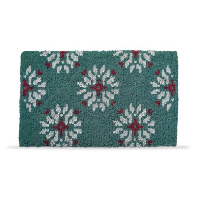 tag 1'6" x 2'6" Alpine Glow Geometric Print Rectangle Indoor and Outdoor Coir Door Welcome Mat Blue