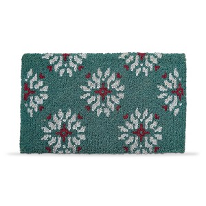 tag 1'6" x 2'6" Alpine Glow Geometric Print Rectangle Indoor and Outdoor Coir Door Welcome Mat Blue - 1 of 2