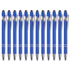 Unique Bargains Metal Black Ink Medium Point 2 in 1 Ballpoint Pen with Screen Touching Tip Style 1 12 Pcs - 1 of 4