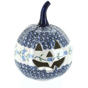 Blue Rose Polish Pottery L021 Manufaktura Small Pumpkin Luminary - 1 of 2