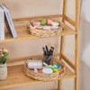 BRINJOY 2-Piece Round Water Hyacinth Tray Set - Handwoven Storage Trays with Handles (12.6" & 11" Circular Organizer for Coffee Table Decor) - 4 of 4