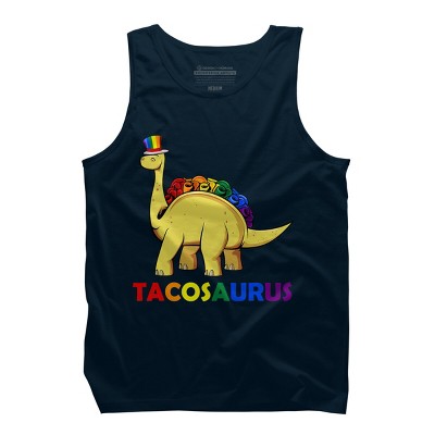Adult Design By Humans Tacos Dinosaur Tacosaurus Rainbow Pride By JuTrading Tank Top