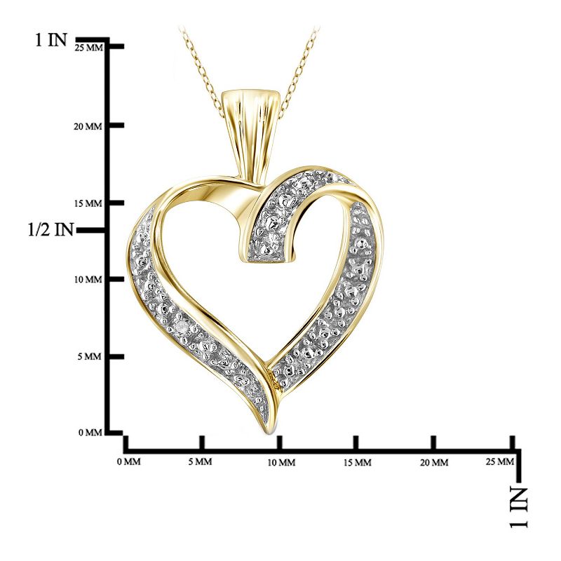 Women's Sterling Silver Round-Cut White Diamond Pave Set Heart Pendant (18"), 2 of 3