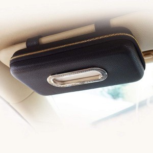 Car Visor Tissue Holder, PU Leather Sun Visor Napkin Organizer for Car Interior - 1 of 4