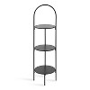 Kate and Laurel Almatt Round Metal Plant Stand, 14x14x44, Black - 2 of 4