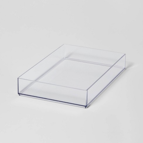 Large Stackable Organizer Tray Translucent, 9-1/2 x 13 x 2-3/4 H | The Container Store