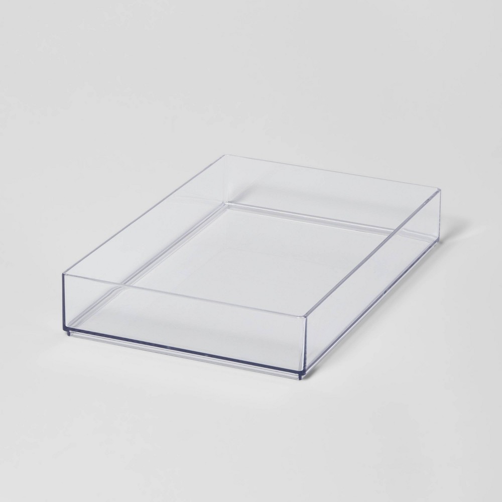 Large 12" x 8" x 2" Plastic Organizer Tray Clear - Brightroom™: Bathroom Acrylic Organizer Bin