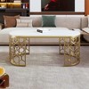 NicBex Modern Nesting Coffee Tables Set of 2, Center Table, Round Marble-Top Side Tables with Gilded Base for Living Room - 3 of 4