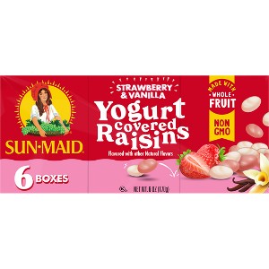 Sun-Maid Strawberry & Vanilla Yogurt Covered Raisins - 1oz/6ct - 1 of 4