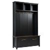 Vynxaria Hall Trees: 76.6-Inch Versatile 4-in-1 Entryway Coat Rack with Golden Hooks and Black Storage - 4 of 4