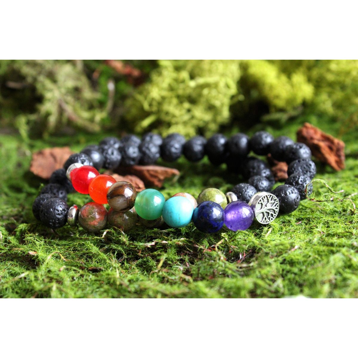Plantlife Aromatherapy Bracelet - Adjustable Brown Agate & Lava Rock, Natural Stone Jewelry for Essential Oil Diffusion & Wellness - thumbnail 4