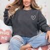 Simply Sage Market Women's  Garment Dyed Graphic Sweatshirt Embroidered Hand Drawn Heart LC - 2 of 4