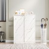 VYNXARIA Marble white shoe cabient with sliding door have 6 layers can storage at least30 pairs shoes - 2 of 4