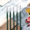 Unique Bargains Liner Brush for Watercolor Wooden Handle with Wolf Hair Bristles 5 Pcs - 2 of 3