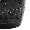 Kumasinova 18.2" Stylish Hollow Carved Barrel-Shaped Outdoor End Table,Mosaic Tabletop Accent Side Table for Living Room,Poolside&Garden,White - 4 of 4