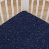 NoJo Super Soft Navy and White Cosmic Constellations Nursery Crib Fitted Sheet - 2 of 4