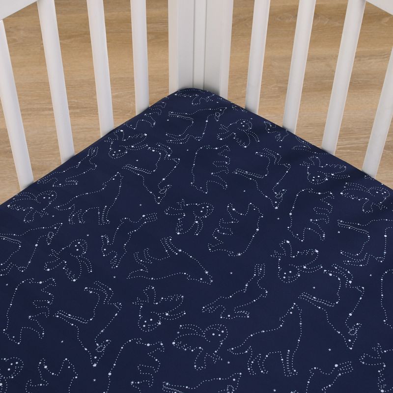 NoJo Super Soft Navy and White Cosmic Constellations Nursery Crib Fitted Sheet, 2 of 6
