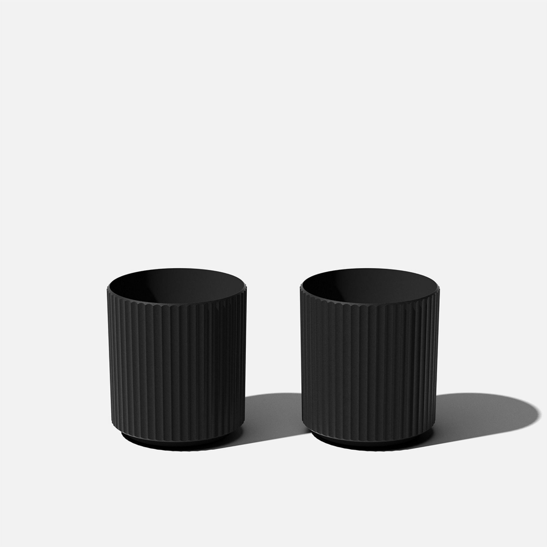 Veradek Demi Series  12" Plastic-Stone Planter - 2-Pack Black