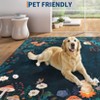 2x6FT Modern Washable Area Rug, Jungle Animal Print Nursery Bedroom Rug with Non Slip Backing, Low Pile Stain Resistant Floor Carpet, Black - 3 of 4