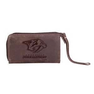 Evergreen NHL Nashville Predators Brown Leather Women's Wristlet Wallet Officially Licensed with Gift Box - 1 of 1