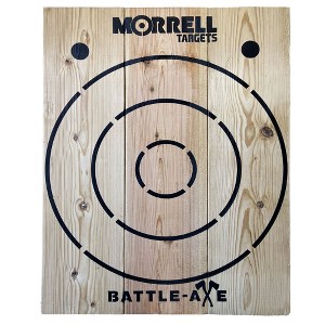 Morrell Targets Battle Axe Single Wood Throwing Target Board with Metal Chain for Outdoor and Camping Axes, Hatchets, 28 x 2.5 x 36.25 Inches, Black - 1 of 4