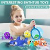 No-Hole Mold-Free Ocean Animal Bath Toys with Storage Bag, Water Play Set for Toddlers - 4 of 4