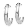 Black Bow Jewelry 3.5mm x 17mm Polished 14k White Gold Domed J-Hoop Earrings - 2 of 4