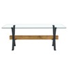 PAGED Rectangle Dining Table Modern Kitchen Table with Glass Tabletop, MDF Crossbars and Metal Legs, 71" Living Room Table for 6/8 Person - 4 of 4