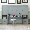 KIGFTSOD Queen Size Murphy Bed Wall Bed with Closet ,Drawers and Shelves - 2 of 4