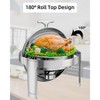 GustoWave 6 Qt. Stainless Steel Round Roll Top Chafing Dish Buffet Server with Food Pan & Water Pan - 4 of 4