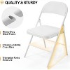 VINGLI Folding Chairs with Padded Seats, Metal Frame with Pu Leather Seat & Back, Capacity 350 lbs, White - 4 of 4