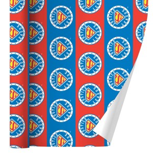 Justice League Superman Athletic Logo Gift Wrap 30" x 72" - 1 of 4
