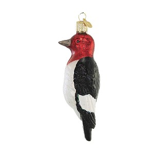 Old World Christmas 5.0 Inch Red-Headed Woodpecker Ornament Bird Tree Ornaments - 1 of 3