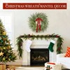 24 inch large wreaths front door thick outdoor with norfolk pine cypress branches gold cow bell red bow soft artificialxmas wreath home - 3 of 4