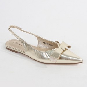 Berness Women's Cinnamon Vegan Leather Slingback Flats with Bow Detail - 1 of 4