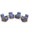 Outdoor Swivel Rocker Chair with 6 Inch Thick Cushion 2 in 1 Porch Glider Swivel Chair - Wicker Patio Furniture Patio Swivel Glider Seating - 2 of 4