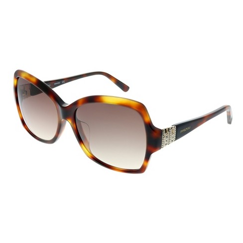 swarovski sunglasses havana 58mm 52f womens square target