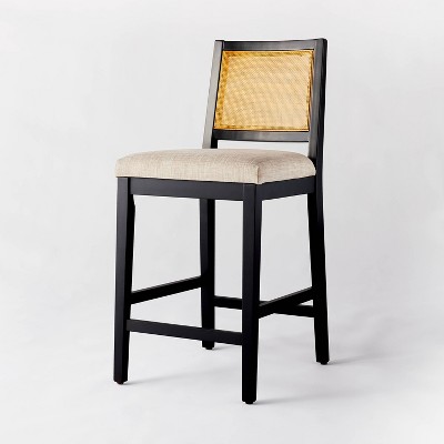 Oak Park Cane Counter Height Barstool Black - Threshold™ designed with Studio McGee