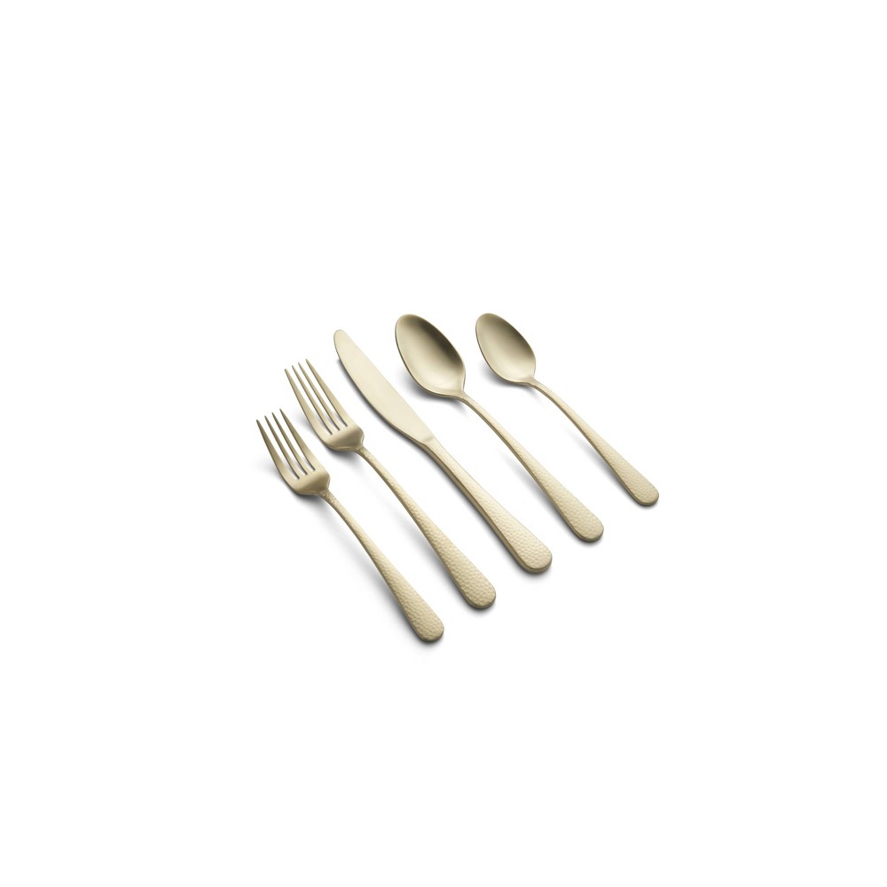 Photos - Other Appliances 20pc Keene Hammered Champagne Satin Flatware Set - Cambridge Silversmiths