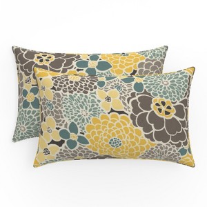 2-Piece Outdoor Lumbar Pillows - Lois - Pillow Perfect - 1 of 4