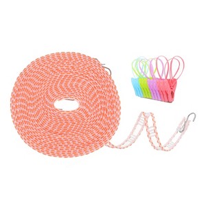 Unique Bargains Plastic Portable Windproof Non-Slip Clothes Drying Rope with Clips 1 Pc - 1 of 4