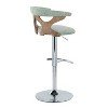 LumiSource Set of 2 Gardenia Adjustable Barstools Chrome Metal/White Washed Wood/Seafoam Green - 4 of 4