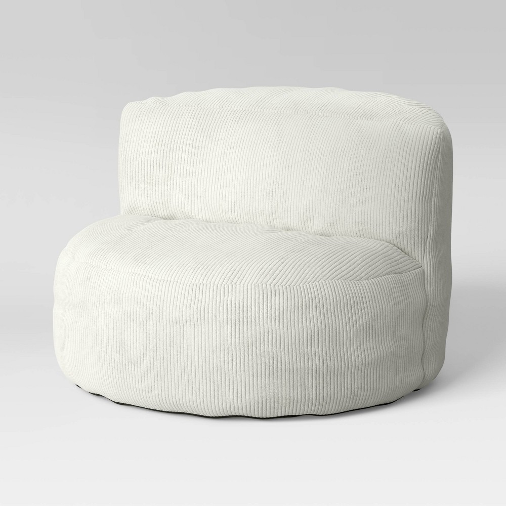 Memory Foam Filled Bean Bag Chair with Corduroy Cover Cream - Room Essentials™